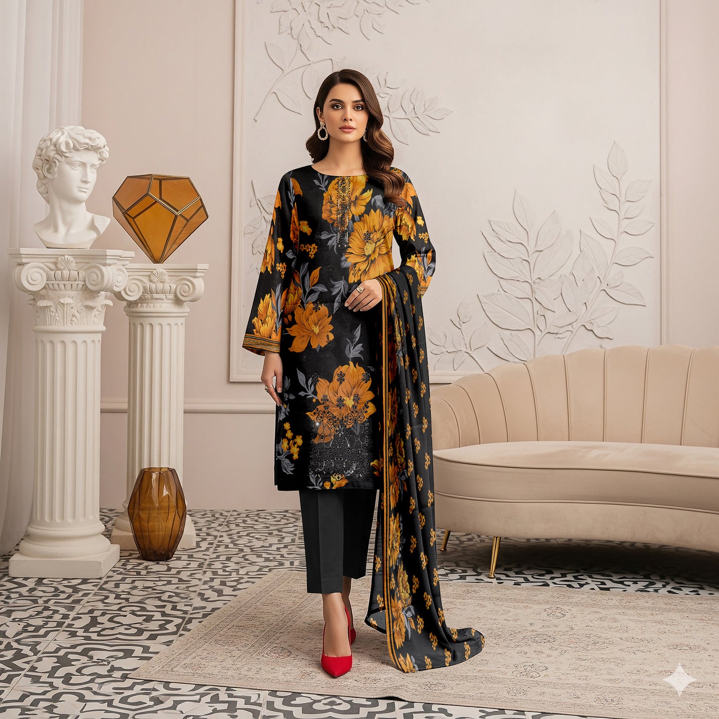 Premium Embroidery Lawn Suit – Khubsurat Pakistani Summer Dress (6 Colours)